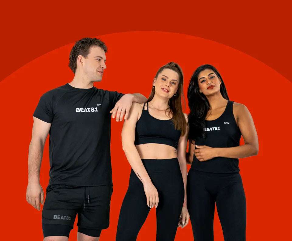 Three people in BEAT81 x ICANIWILL training kit
